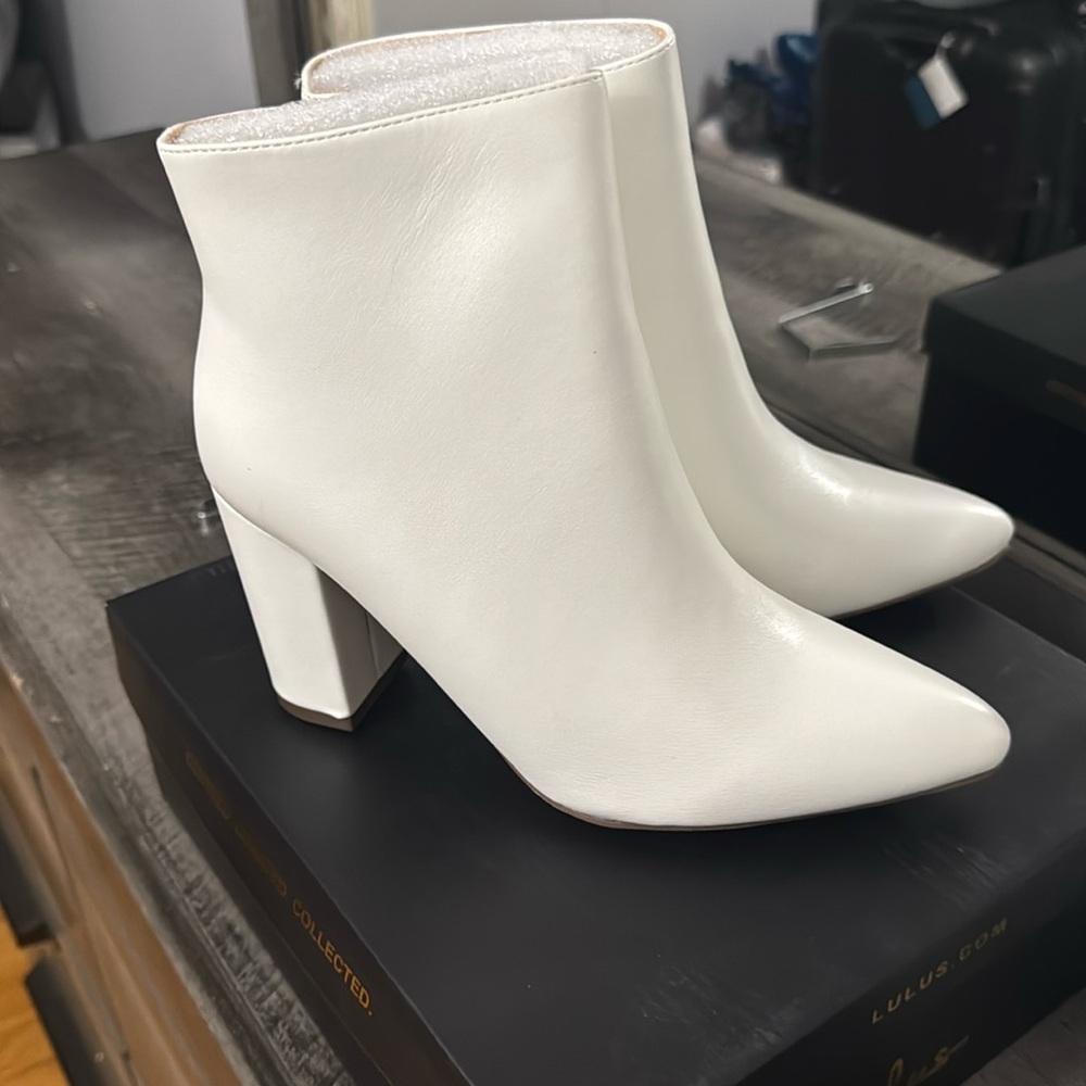 White ankle boots